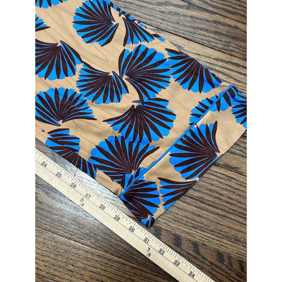 DVF Diane von Furstenberg Veronica Trousers Pants Women's 12 Fan Print Wide Leg - Picture 4 of 8